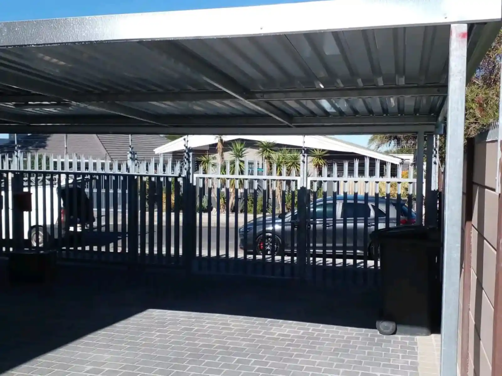 Complete galvanised steel carport with IBR roof sheets