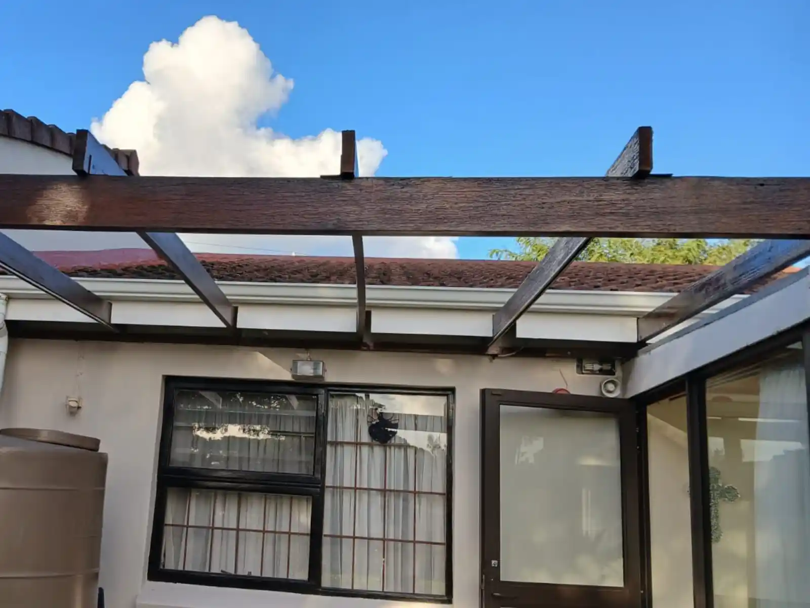 Completed window awning project, Pinelands