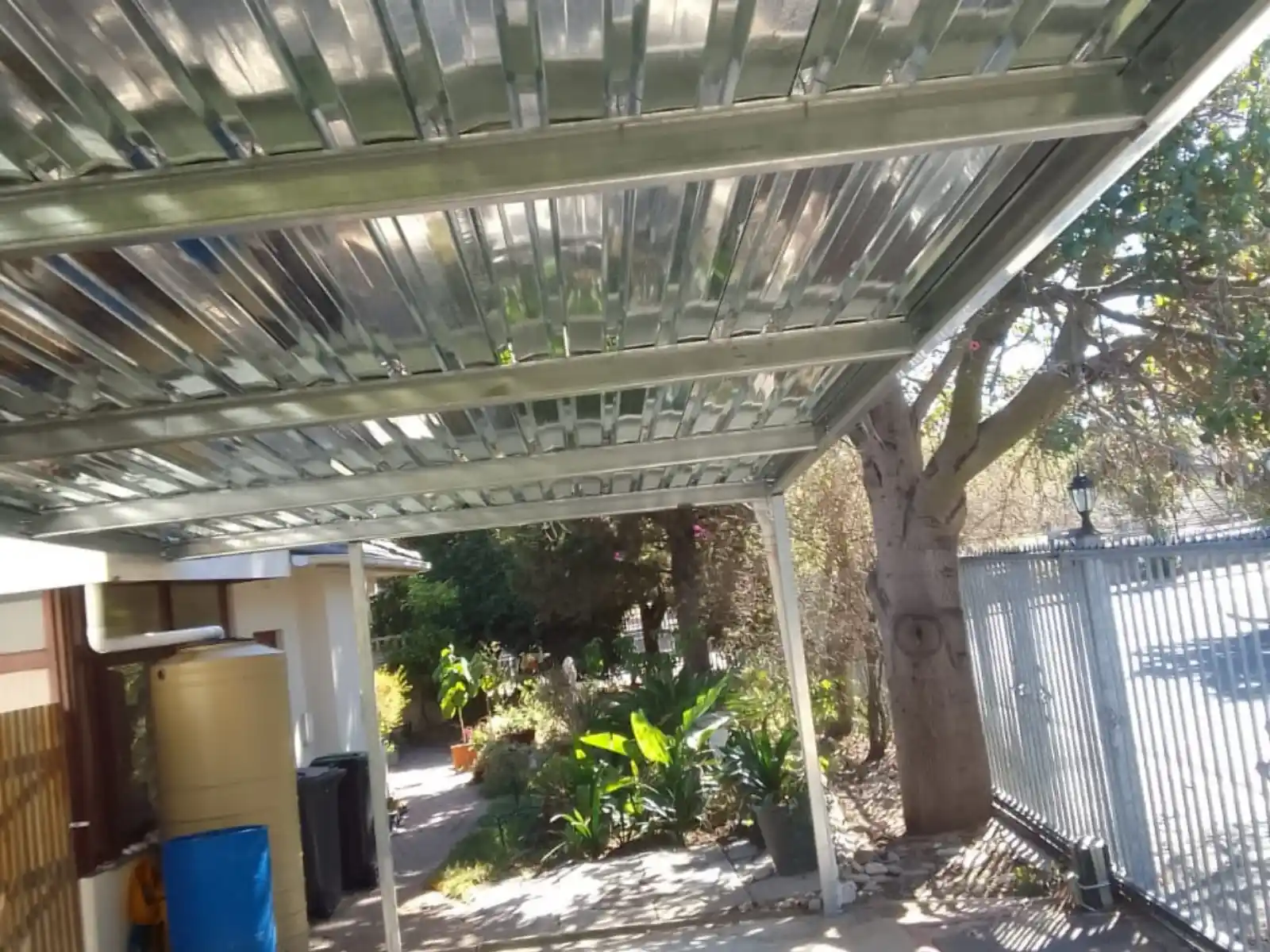 Completed Steel Carport With IBR Zincalume roof sheets Cape Town