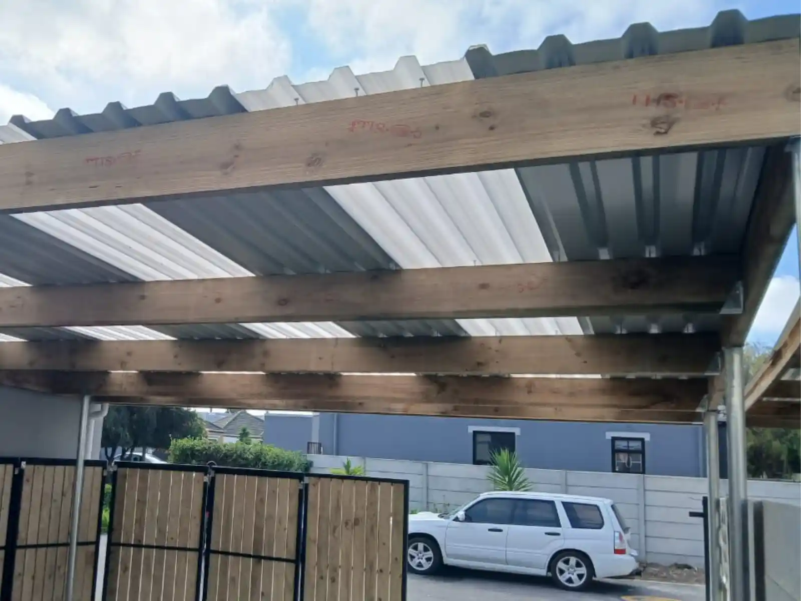 Completed patio cover, Fresnaye