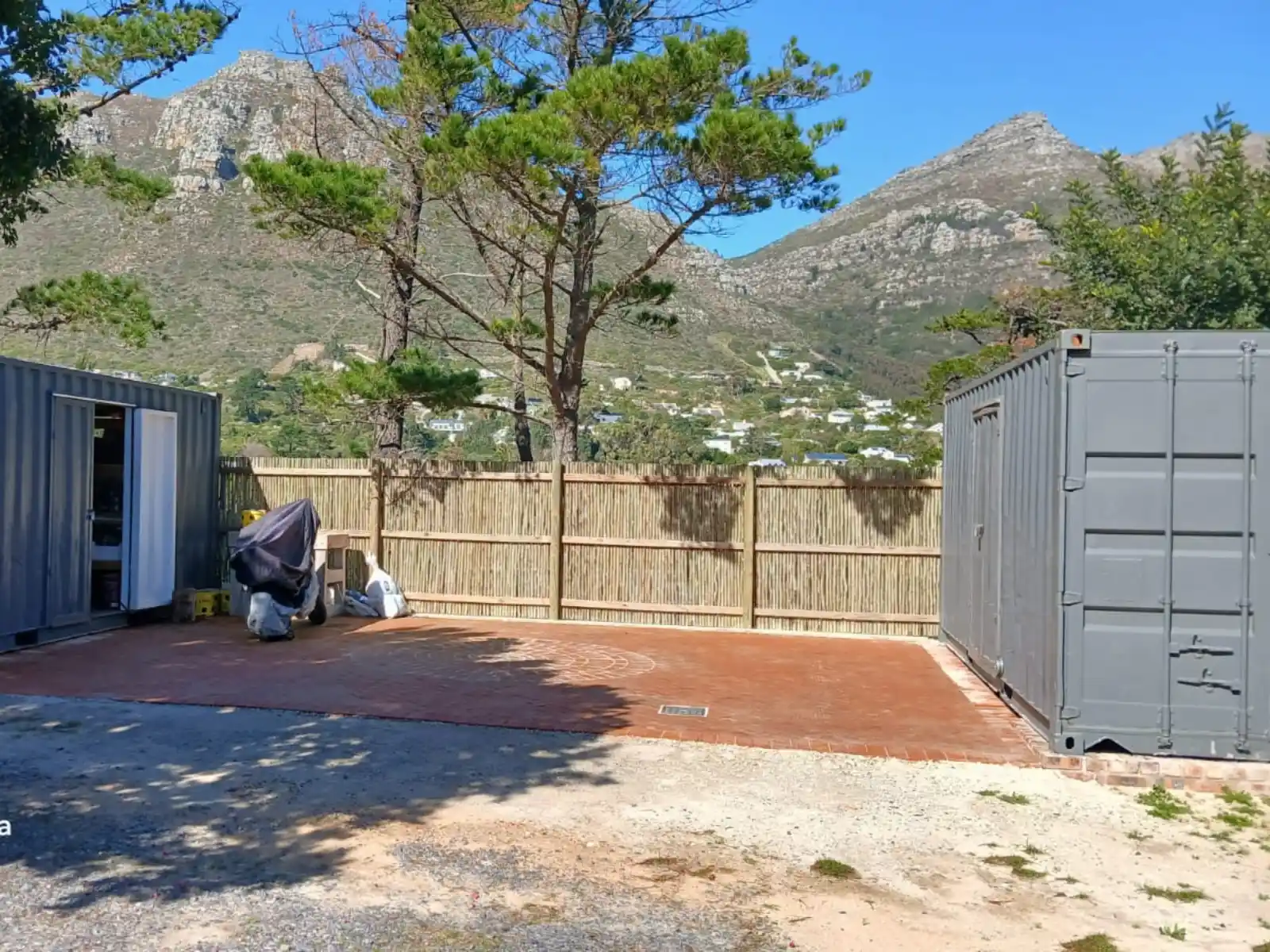 Carport above shipping containers, Three Anchor Bay