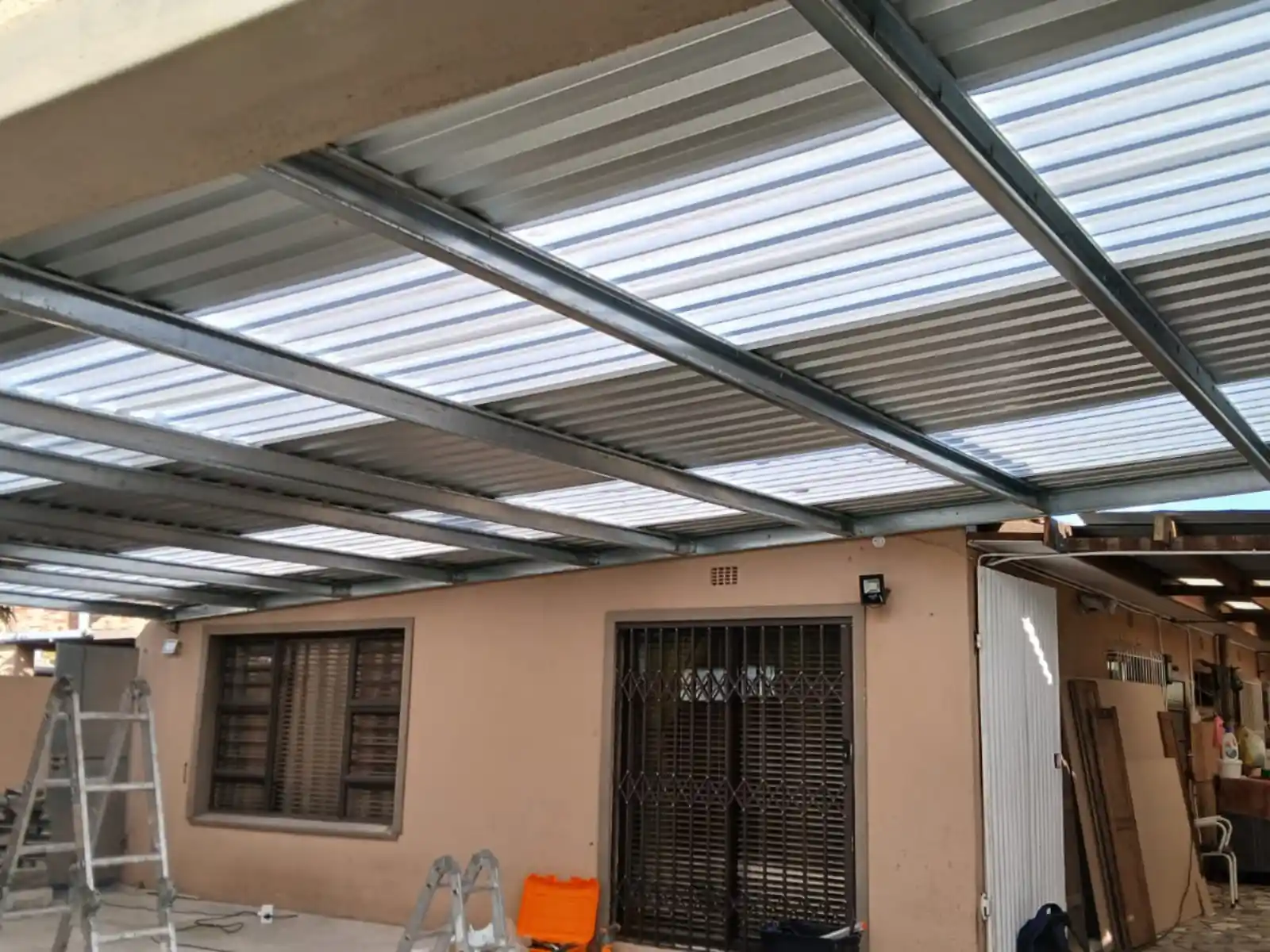 Steel carport project, Rosebank