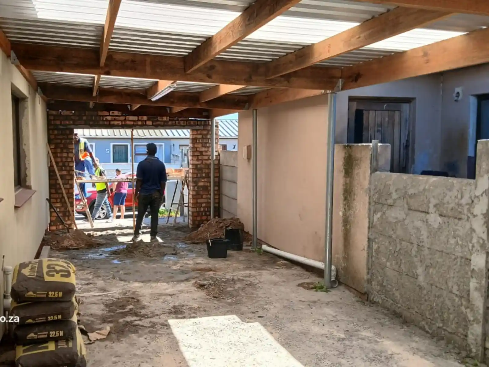 Wooden carport project, Strand